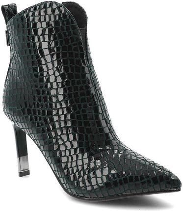 Zielone Botki S.Barski Eleganckie Obuwie Damskie Na Szpilce