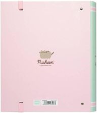 Zdjęcie Grupo Erik Pusheen Foodie Segregator A4 Na Cztery Ringi Z Gumką Miętowy Różowy Kotkiem - Dębica