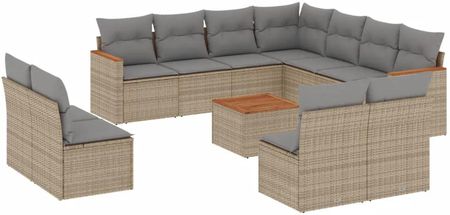 Gravora Zestaw Mebli Ogrodowych Beżowy Z Rattanem Pe 62x62x69cm Schowek (G0679490)