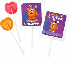 Zdjęcie B&B Słodycze Z Pomysłem Lizaki Na Dzień Chłopaka Zestaw 50szt. Wz1 250g - Marki