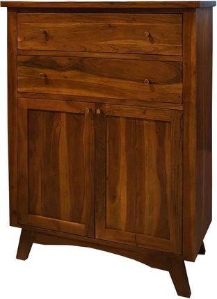 Cudnemeble Komoda Drewniana Wysoka Bonn 90cm Z Szufladami I Szafką Akacji Kolor Walnut (99B001AOX)