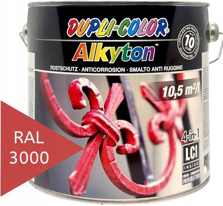 Dupli Color Czerwona Farba Na Metal Podkład I Lakier Antykorozyjna Ral 3000 Połysk 2,5L 1869056259