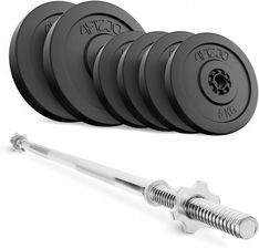 Zdjęcie 4FIZJO Zestaw Kulturystyczny Sztanga Gryf Prosty 150Cm + Obciążenie Talerze 40 Kg - Gozdnica