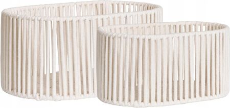 House Nordic 2x Kosze Koszyki Ozdobne do Salonu Pokoju Biały LOFT ARESE (4401560)