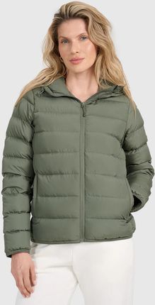 Kurtka puchowa pikowana z kapturem 4F 4FRAW25TDJAF0800 - khaki