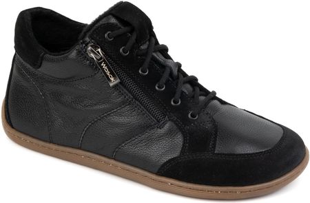 Buty damskie BAREFOOT ocieplane skórzane 0766W czarne