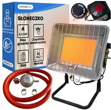 Zdjęcie Promiennik gazowy słoneczko Climative IRG-45S 4,5 kw zapalnik PIEZO reduktor 4500W lekka mobilna ze stojakiem do 80m2 na butle gazową propan-butan - Stepnica