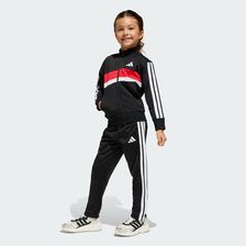 Zdjęcie adidas Uniseks - dzieci SEASONAL ESSENTIALS TIBERIO 3 STRIPES TRICOT TRACKSUIT, black/white/pure ruby, 3-4 Years - Koprzywnica