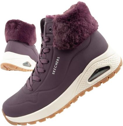 Skechers Uno Rugged buty sportowe damskie botki ocieplane zimowe fioletowe