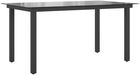 Stół ogrodowy Gravora Ze Szklanym Blatem I Aluminiową Ramą 150X90X74cm Czarny (G08161399)