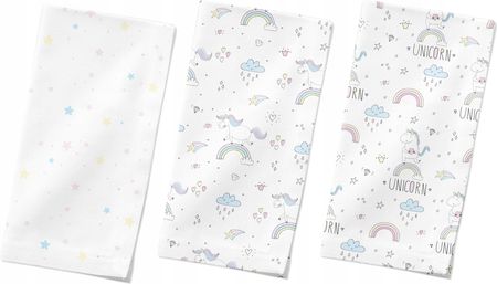 Dada Zestaw 3-Pak Trzy Pieluchy Muślinowe Miękkie Jakość Tęcza 70-80Cm W09D