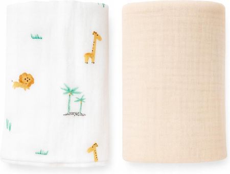 Swanstore Pieluchy Muślinowe 2Szt. 60X60,Komplet Safari Beżowy,100% Bawełna