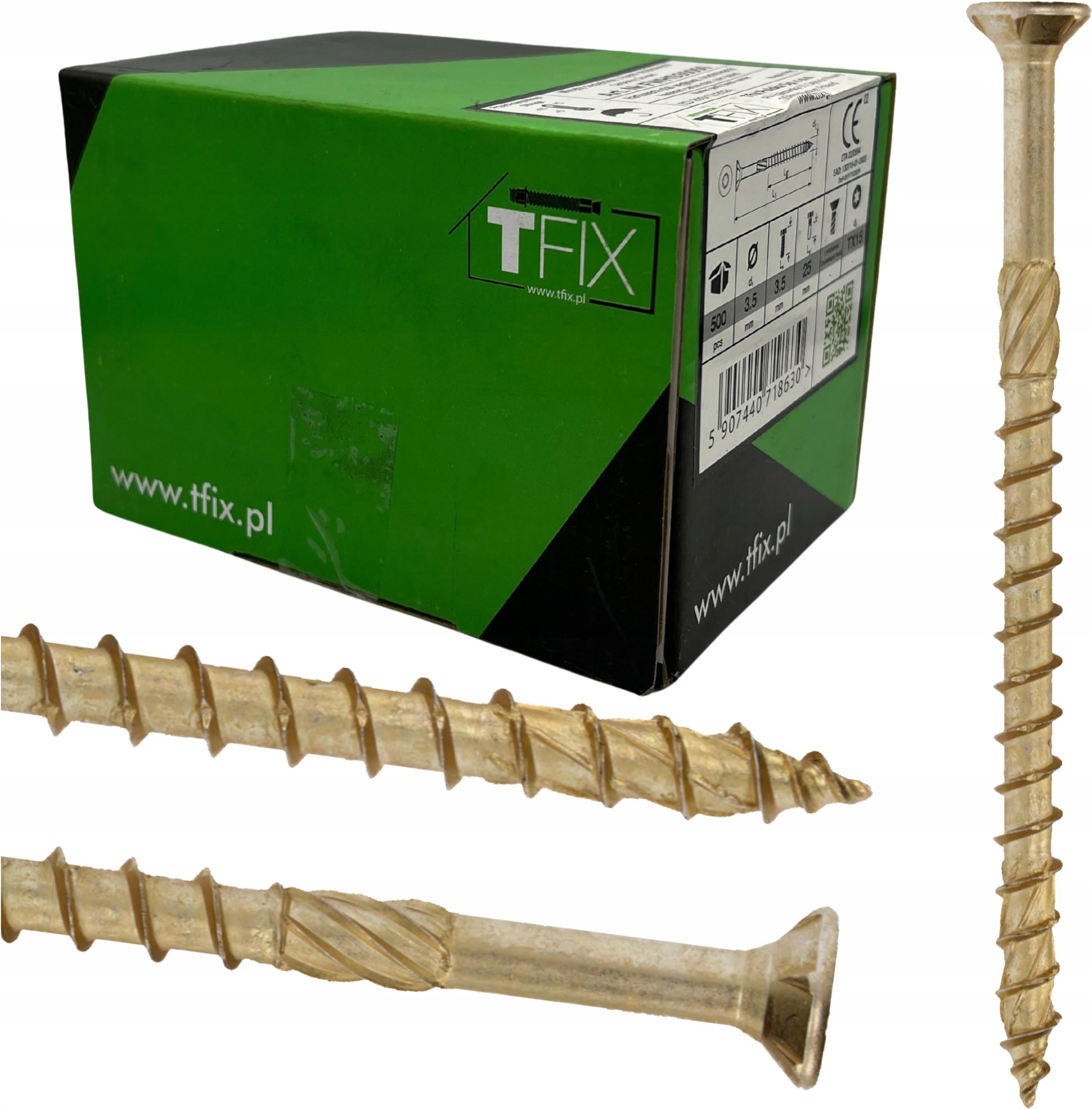 Tfix Wkręty 3,5x40mm Ciesielskie Stożkowe Wkręt Stożkowy do drewna Torx ...