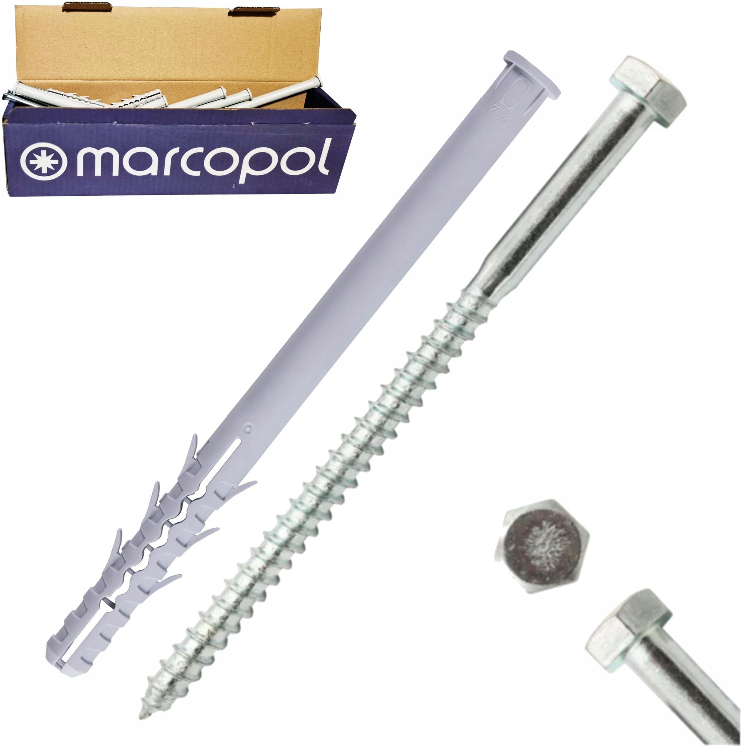 Marcopol Kołki rozporowe 12x260 20 szt Kołki ramowe Na klucz 1880712755 ...