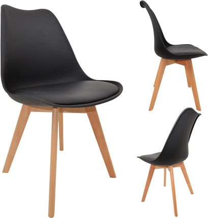 Kontrasto Krzesło Do Jadalni Skandynawskie Plastikowe Czarne Emma3