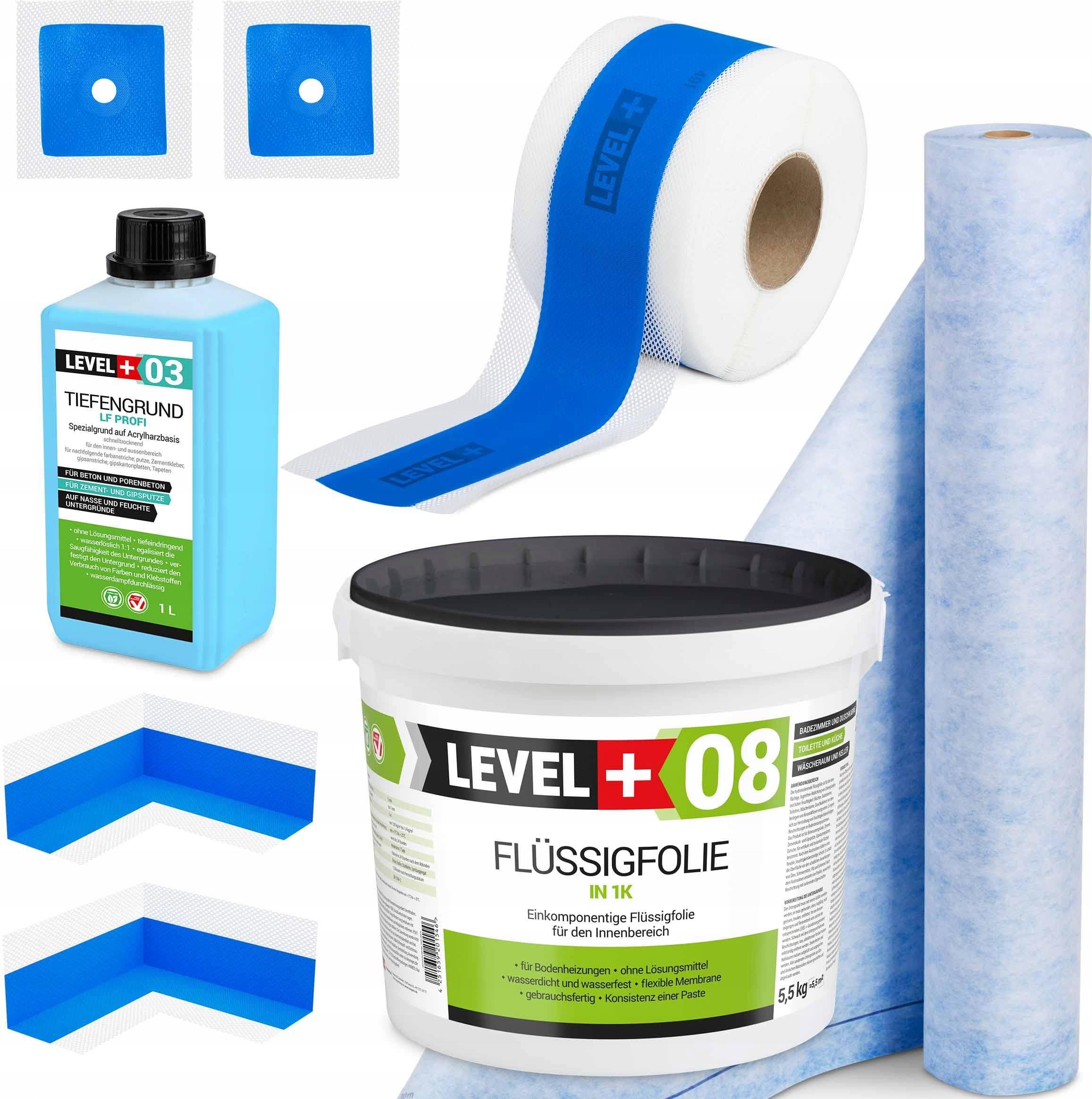 Level+ Hydroizolacja Folia 5,5Kg Taśma 5M Mata 1M Grunt 1 1868991491 ...