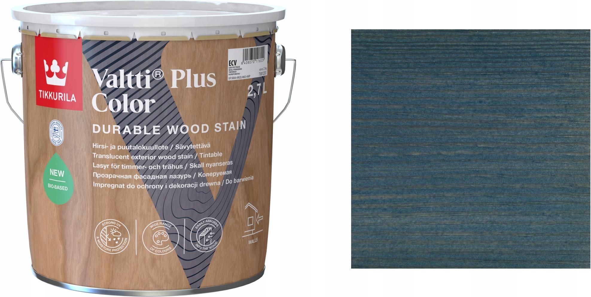 Tikkurila Valtti Plus Color 2,7L 5085 Ilta Impregnat Szybkoschnący ...
