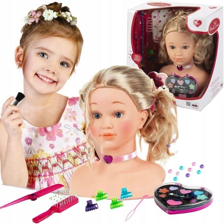 Klein Duża Głowa Do Stylizacji Czesania Makijażu Lalka Princess Coralie ...