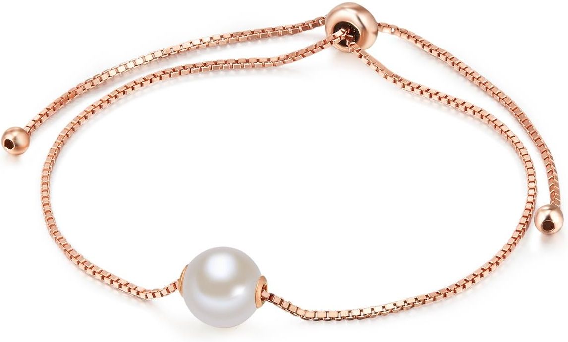 Bracciale Valero Pearls In Acciaio Inox Oro Rosa Con Perla D'Acqua Dolce 6,3 Mm - Donna