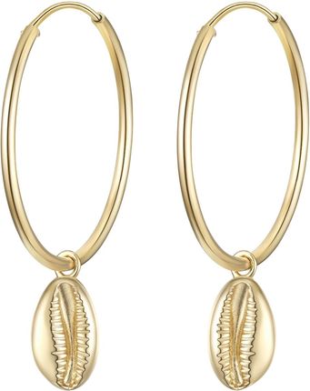 Glanzstücke München Kolczyki Muszla z Srebro wysokiej próby w Żółte złoto Kolczyki koła 1 ct Damski