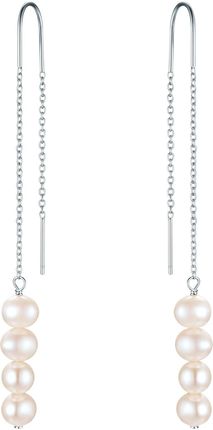 Valero Pearls Srebro wysokiej pr óby Perła hodowlana słodkowodna Kolczyki 1 ct Damski