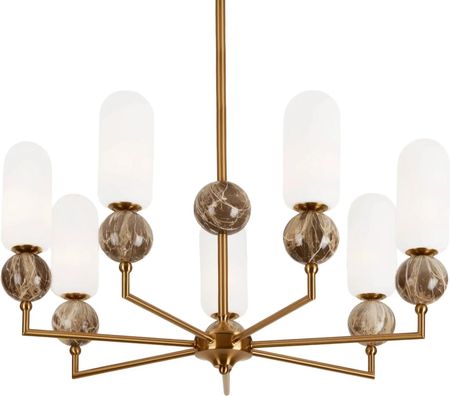 Maxlight Wisząca Lampa Do Salonu Nova Nad Stół Kulista Złota Brązowa (P0633)