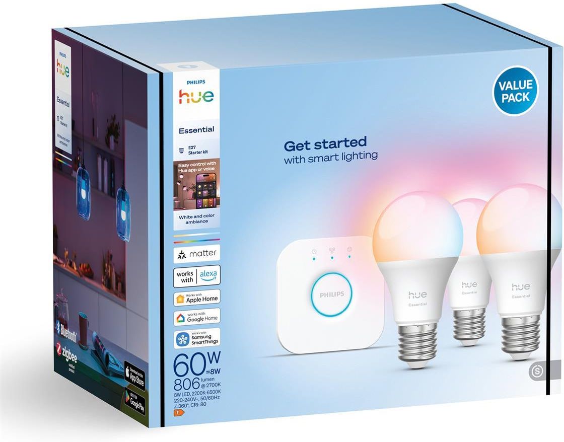 Philips Hue Essential White And Color Ambiance 3Xżarówka E27+