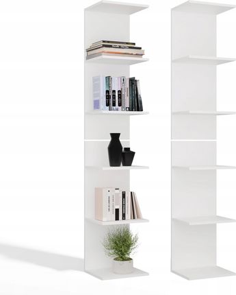 REGAŁ BIAŁY Wysoki 180 Cm 6 Półek Na Książki Segregatory Do Biura Salonu