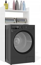 Zdjęcie Szafka Łazienkowa BIAŁA Na Pralkę Regał Słupek 2 Półki Do Łazienki - Wyszogród