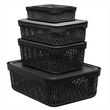 Edanti 5x Koszyk Ażurowy Koszyczek Plastikowy Na Kosmetyki Do Łazienki Pudełko Pojemnik Do Szuflady Czarny (ZESJAG_13_CZAR)