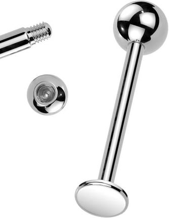 Piercing4U Kolczyk Do Brody Wargi Polika 1.2mm Chrząstki W Uchu Stal Chirurgiczna 316L W02 1.2/12/3mm