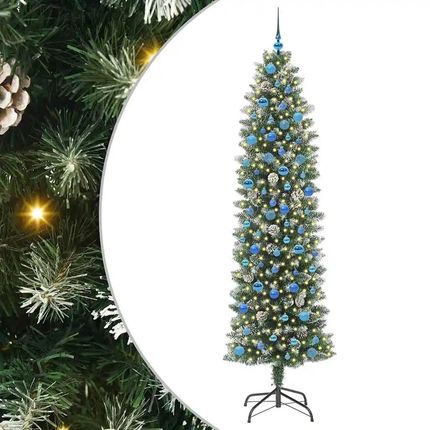 vidaXL Sztuczne Drzewo Bożonarodzeniowe Zielono-biały 240cm
