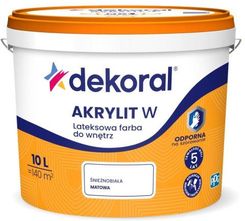 Zdjęcie Dekoral Akrylit Farba Lateksowa Biała 10l - Mosina