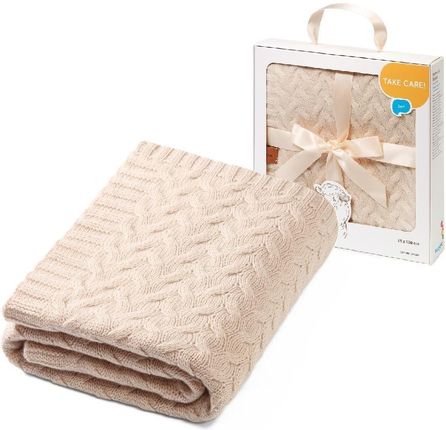 Babyono Kocyk Z Wełny Merino Jasny Beż