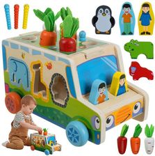 Zdjęcie Kruzzel Drewniany Sorter Edukacyjny Złap Robaczka Marchewki Układanka Montessori 26250 - Osiek