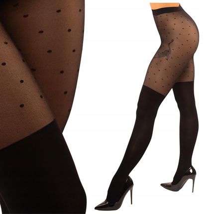 Rajstopy Jak Zakolanówki Pończochy Wzorzyste W Kropki Groszki Modne Włoskie