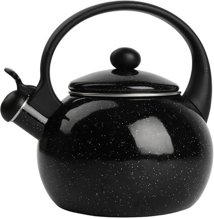 Silesia Emalia Czarny Czajnik Emaliowany Na Gaz Indukcja Stalowy Czajnik Z Gwizdkiem 2,2l (8922)