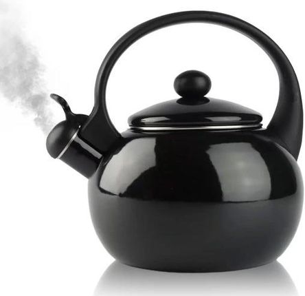 Silesia Emalia Czajnik Tradycyjny Emaliowany Czarny Z Gwizdkiem Stalowy 2,2l Indukcja Gaz