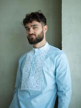 Zdjęcie Koszula Góralska Koszula Ludowa Błekitna Haftowana Czysta Bawełna R.Xl - Wojkowice