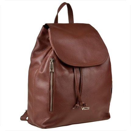 VEZZE Torebko plecak skóra naturalna włoski brąz koniak XL