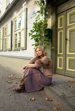 Zdjęcie by Insomnia Spódnica midi ARTEMIA KRATA RÓŻOWO BRĄZOWA - Konstancin-Jeziorna