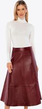Zdjęcie Skórzana spódnica midi bordowa - Piaseczno