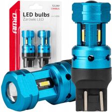 Amio W21/5W Led Canbus T20 4Xsmd 12V 24V 2Szt. Białe Światło