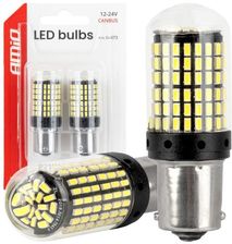 Amio Led Canbus Ba15S P21W R10W R5W 600Lm 144Smd Białe 12V 24V Amio-04473