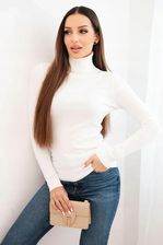 Zdjęcie Sweter damski z wiskozy z golfem i długim rękawem biały - Łódź