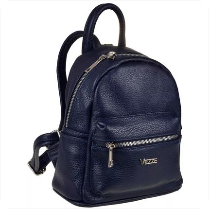 VEZZE Plecak damski granatowy skóra naturalna zamek Ceny i