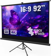 Spacetronik Ekran Projekcyjny Z Szarym Statywem Przeno�ny 92 Cali 16:9 4K Prs-T01-92G-169