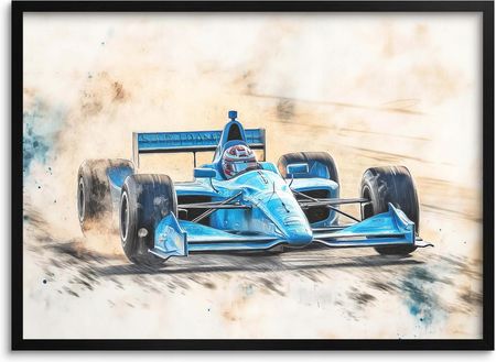 Naklejkomania Plakat Do Pokoju Dziecięcego Bolid F1 Ozdoba Dla Chłopca 70x50