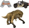 Mattel Jurassic World: Odrodzenie Zestaw RC Pościg i atak Zdalnie sterowany dinozaur i pojazd terenowy, zdalne sterowanie JGB65