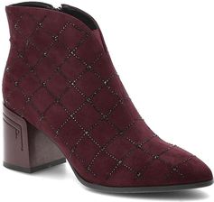 Zdjęcie Bordowe Botki S.Barski Stylowe Buty Damskie - Strumień